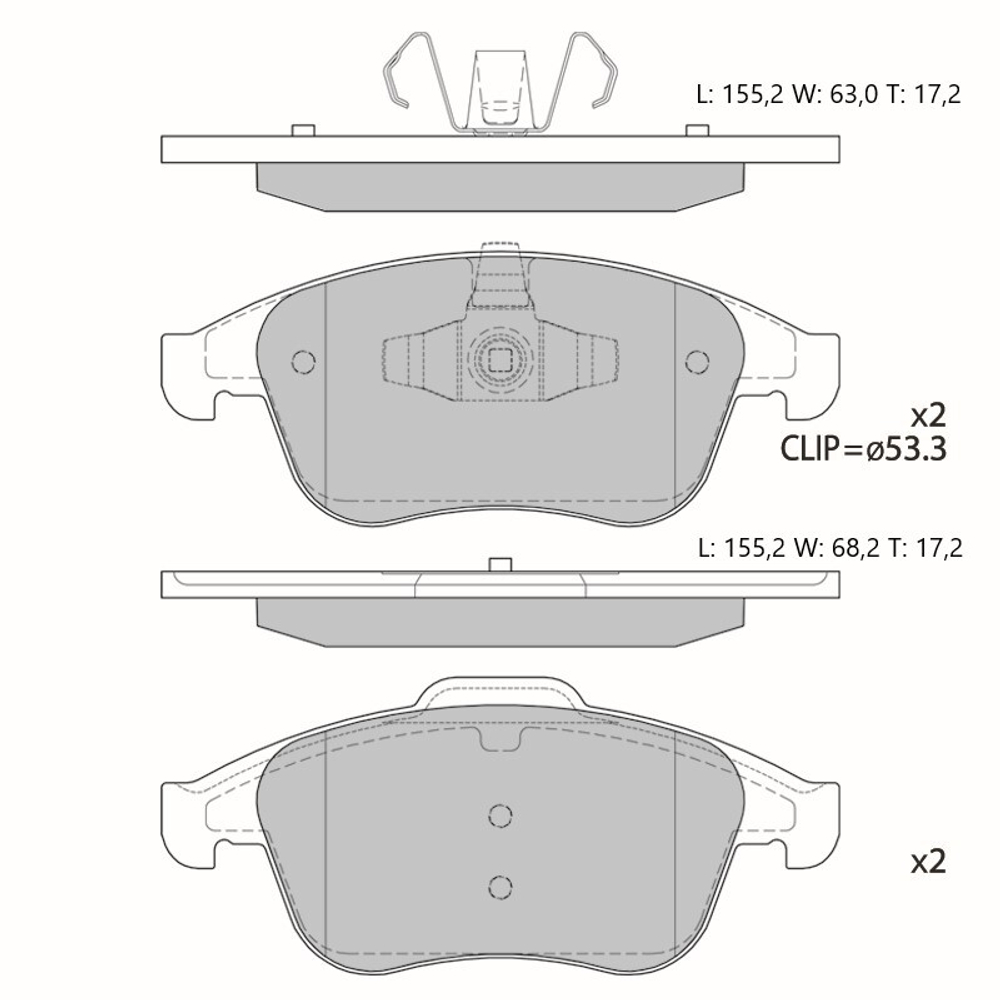 Колодки тормозные дисковые Avantech (противоскрипная пластина в компл.) AV003