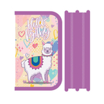 Пенал 2 секц. большой 190*105 печать на фольге "РАЗНОЦВЕТНЫЕ ЛАМЫ" (Пчелка)