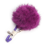 Регулируемые зажимы для сосков с фиолетовым пушком (Цвет: фиолетовый)