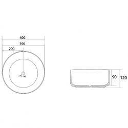 Раковина-чаша Abber Bequem 40 AC2109BG Золото матовое Черная
