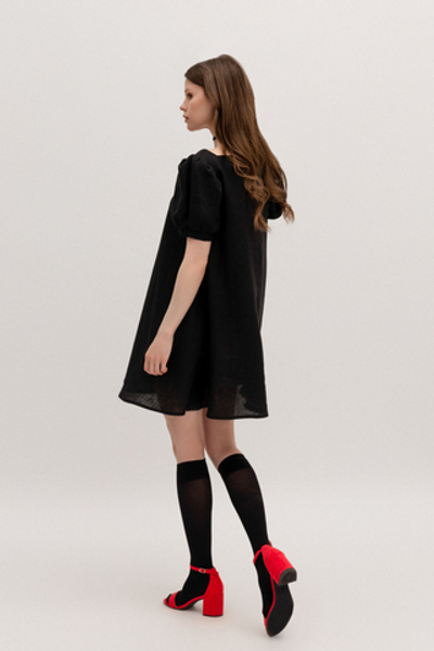 Linen blend midi dress