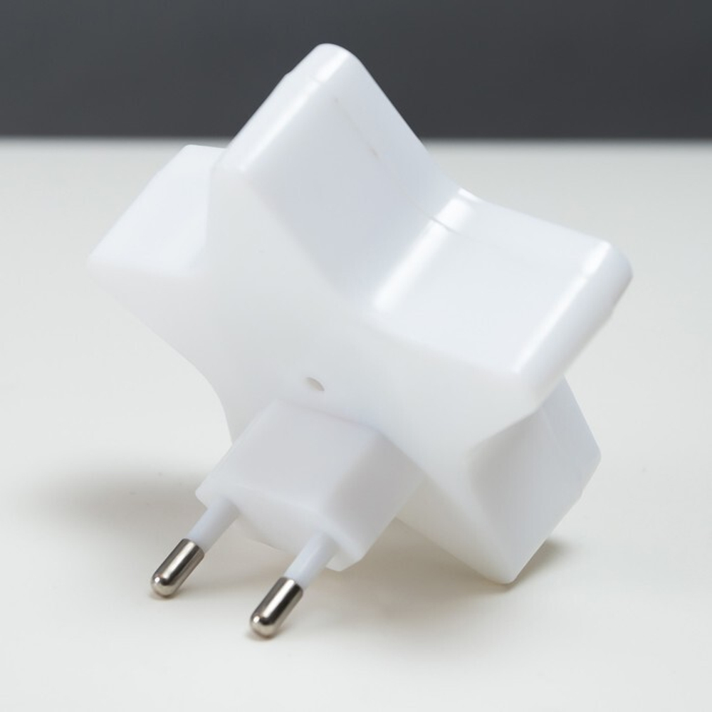 3000155 Ночник пластик LED "Звёздочка" МИКС 8х8х2,5 см