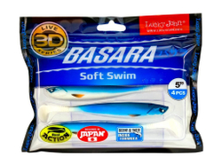 Виброхвост LUCKY JOHN Basara Soft Swim 3D, 5.0in (127 мм), цвет PG12, 4 шт.