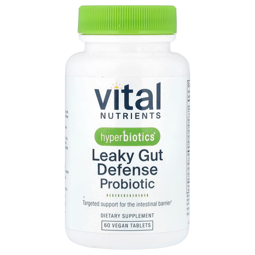 Vital Nutrients, Hyperbiotics®, пробиотик для защиты от воспаленного кишечника, 60 веганских таблеток