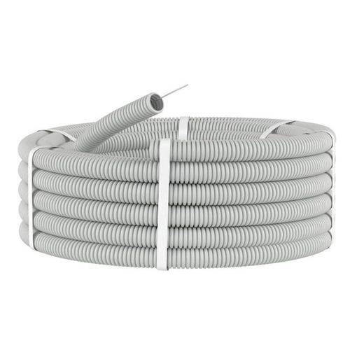 Труба гофрированная ПВХ серая 32 мм с протяжкой 25 м