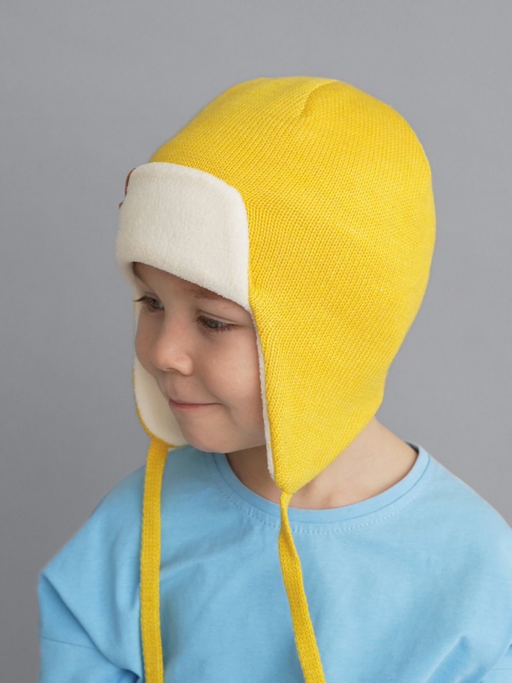 Шапка весенняя/осенняя вязаная (Горчица) ТОКИ*