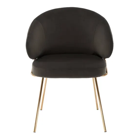 Стул Lime, черный микровелюр с золотыми ножками