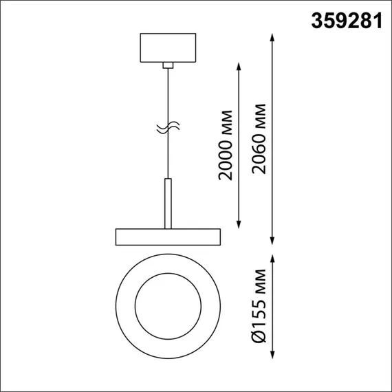 359281 OVER NT23 326 черный Светильник накладной светодиодный IP20 LED 18W 85-265V 1350Лм 3000К MIRROR