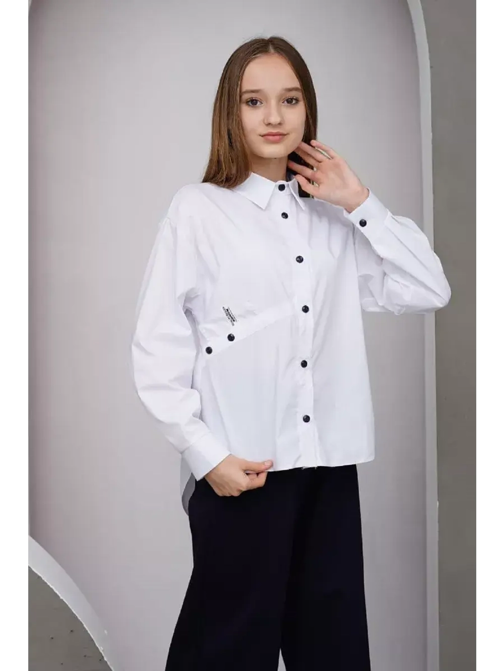 Блузка школьная для девочки оверсайз