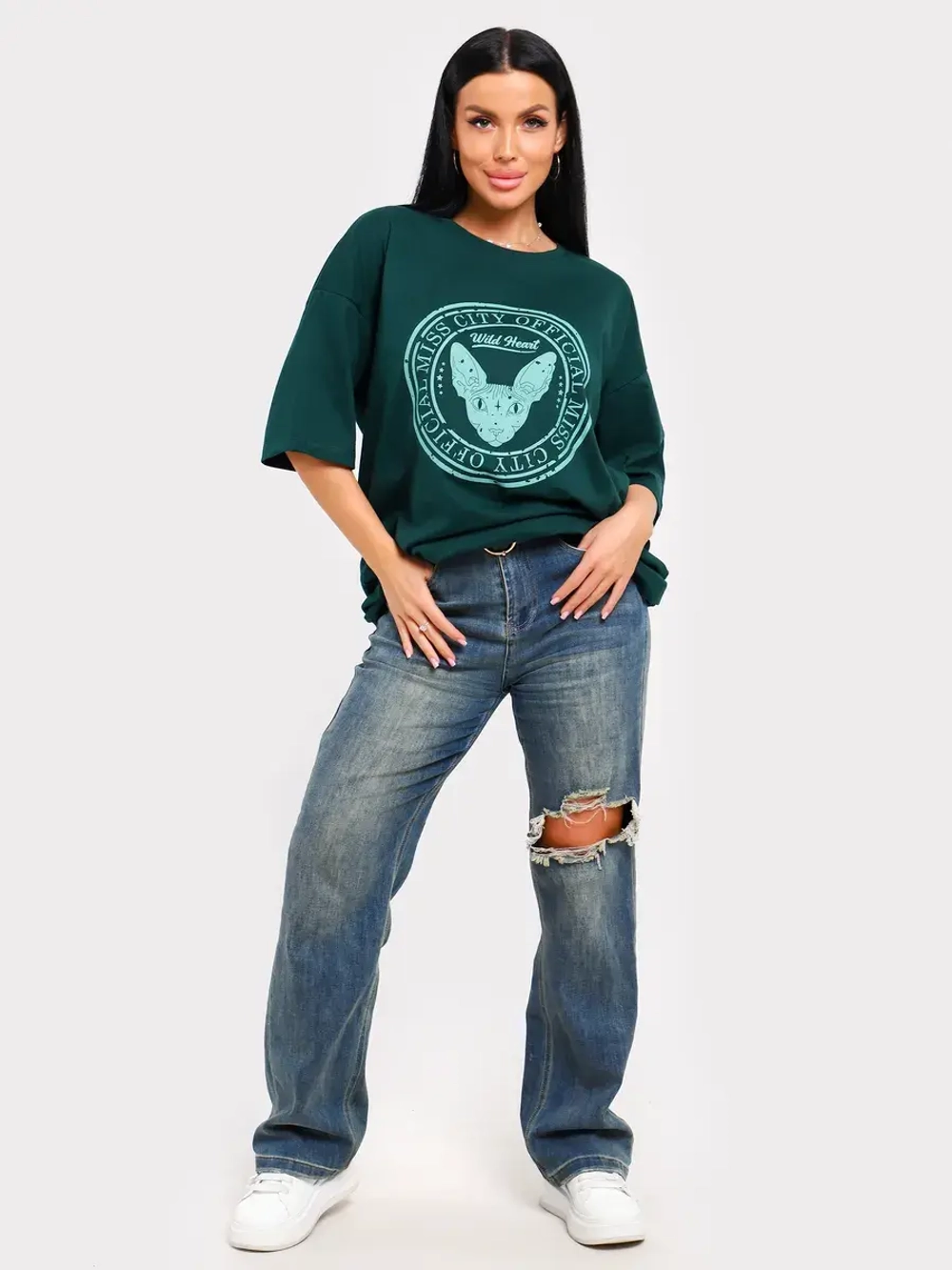 Футболка оверсайз больших размеров принт