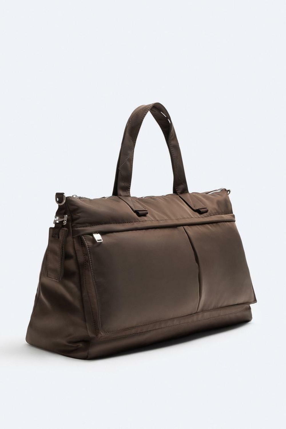 ZARA СУМКА ИЗ НЕЙЛОНА, КОРИЧНЕВЫЙ