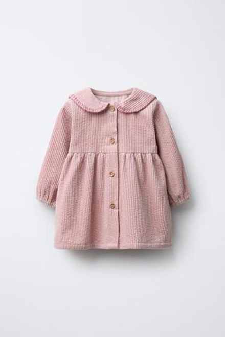 ZARA ПЛАТЬЕ ИЗ ПЛОТНОГО ВЕЛЬВЕТА, РОЗОВЫЙ