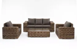 "Палермо" лаунж-зона из искусственного ротанга, цвет соломенный