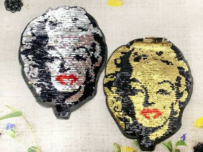 Аппликация пришивная двухсторонняя с пайетками, р. 23х28,5 см