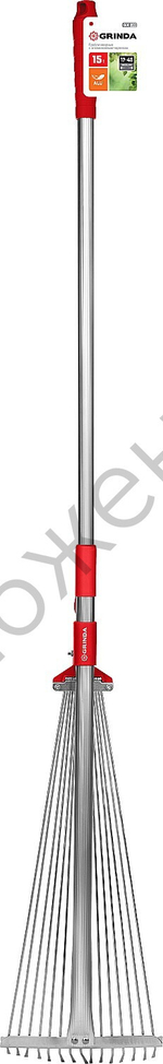GRINDA GХ-30, длина 1240 мм, ширина 170 - 450 мм, стальные проволочные, алюминиевый черенок, регулируемые веерные грабли (8-421867)