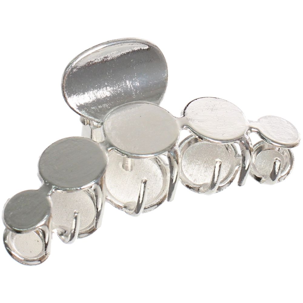 Заколка - краб для волос на блистере «PREMIUM», сефора, цвет серебро и золото, 6см