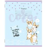 Тетрадь 12 л. BRAUBERG, клетка, обложка картон, "КОРГИ", 106460, 5шт