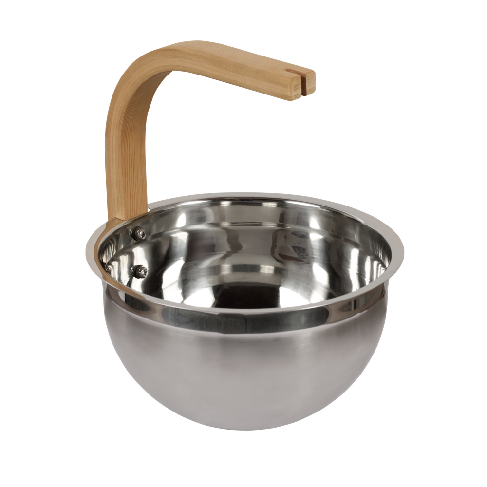 SAWO Ведро стальное 5л., ручка изогнутая кедр, 373-MD