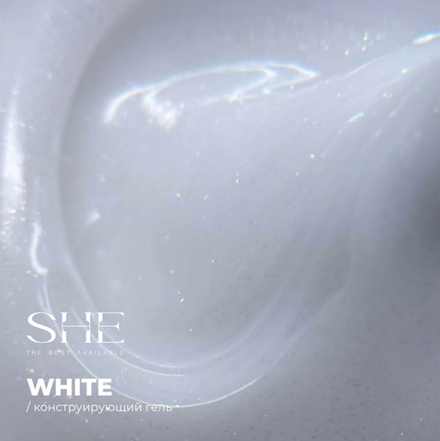 She Gel Construction Tinsel White - Конструирующий гель, 30мл
