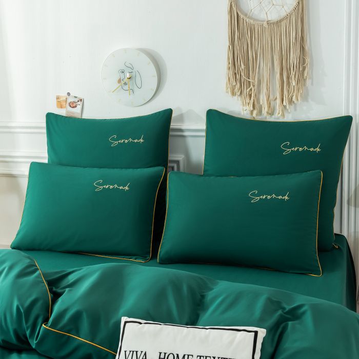 Комплект постельного белья Однотонный Сатин «Изумрудная серенада»