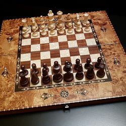 Шахматы-нарды Helena Wood Art Константа клен антик (2150-MA)