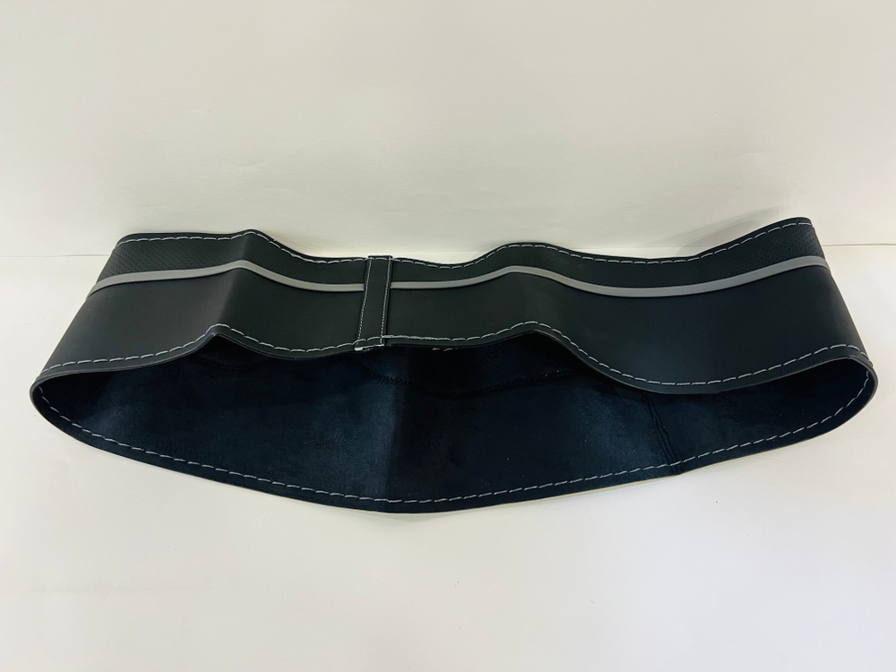 Оплетка на руль со шнуровкой, искусственная кожа, размер "М" 37-39 см., Рулевой Комфорт, № 3066, серый (1 шт.)