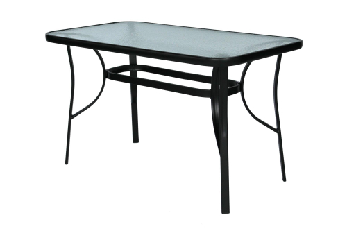 Стол прямоугольный  арт.SC-090 70х120см (каркас черный, столешница стекло) "Garden story"