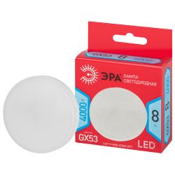 Лампа светодиодная ЭРА RED LINE LED GX-8W-840-GX53 R 8Вт таблетка нейтральный белый свет GX53
