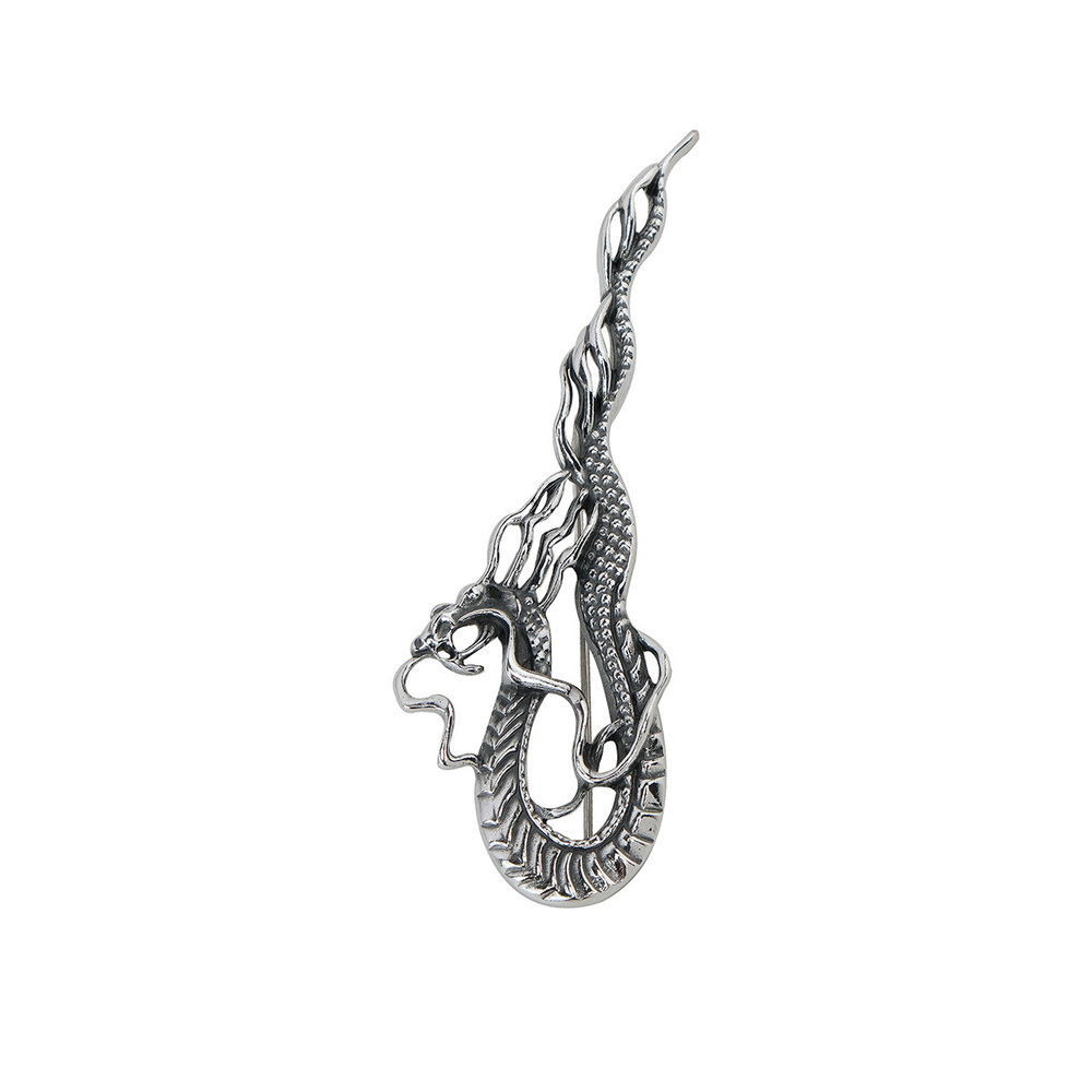 "Дундас" брошь в серебряном покрытии из коллекции "Dragon" от Jenavi с замком булавка