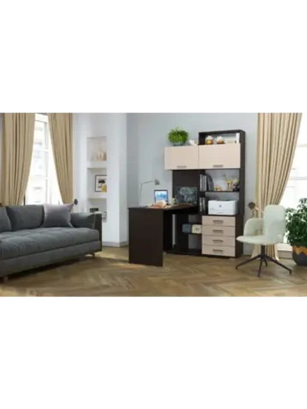 Стол компьютерный угловой с ящиками 138,4х57х187 см