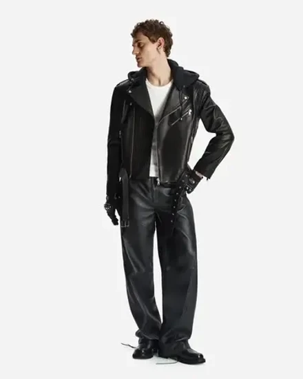 Брюки Biker из кожи Наппа
