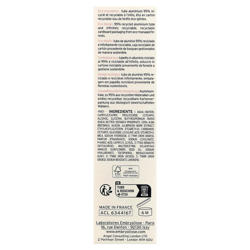 Embryolisse, крем для сияния лица, сияющая роза, 30 мл (1,01 жидк. унции)