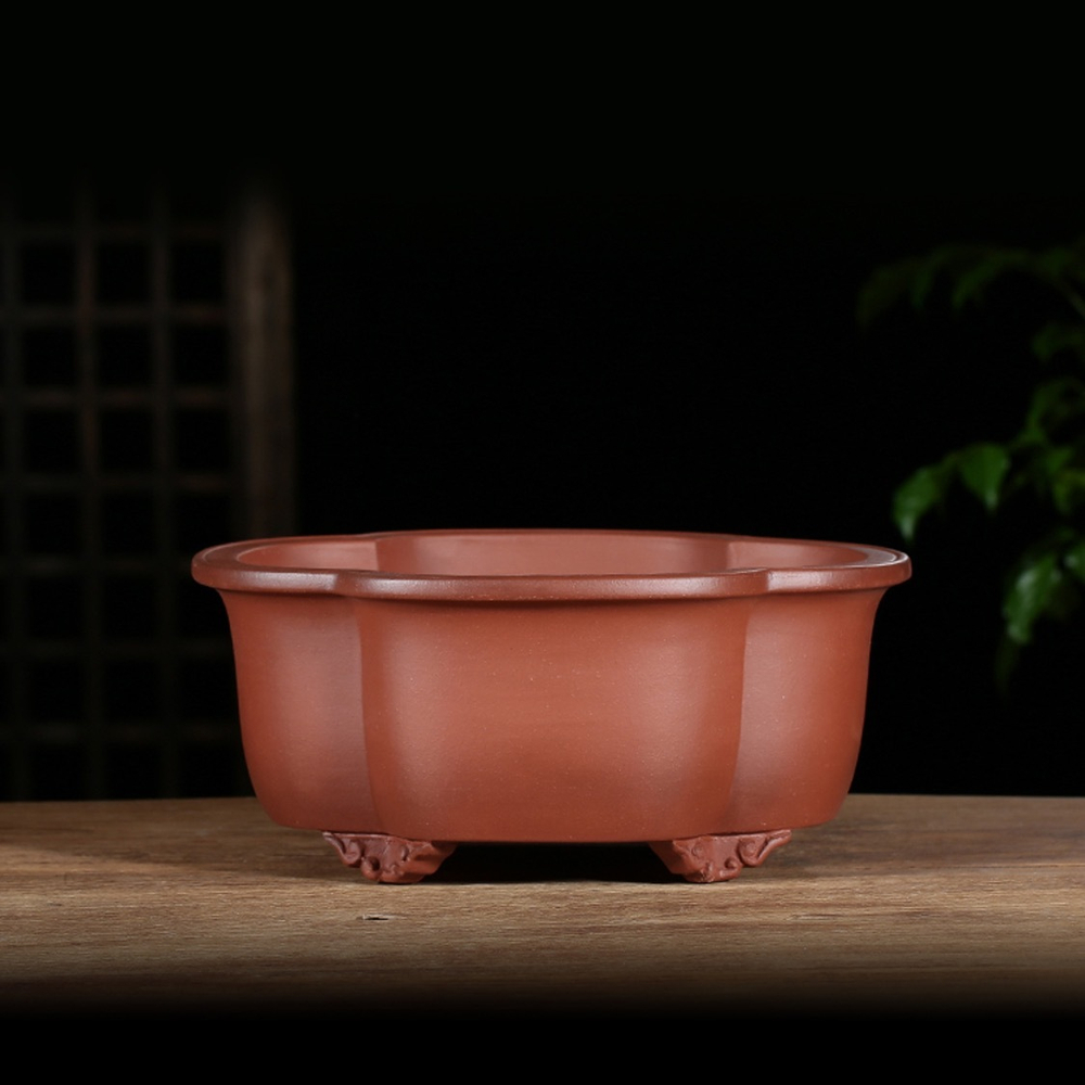 Состаренный неглазурованный горшок для бонсай высочайшего качества (исинская керамика) | 28.5*25.0*12.5