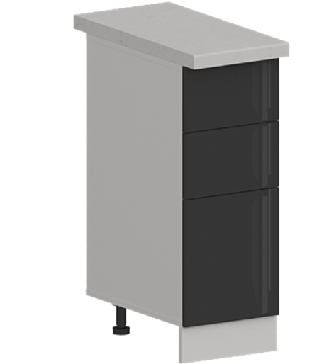 Кухня Модуль ШН3Я 300 Ликата / Графит Глянец