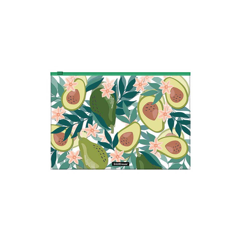 Папка на молнии А4 ZIP-пакетErichKrause Avocado Dusk, пластиковый