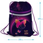 Мешок для обуви 1 отделение Berlingo "Magic butterfly", 460*360мм, светоотражающая лента, карман на молнии