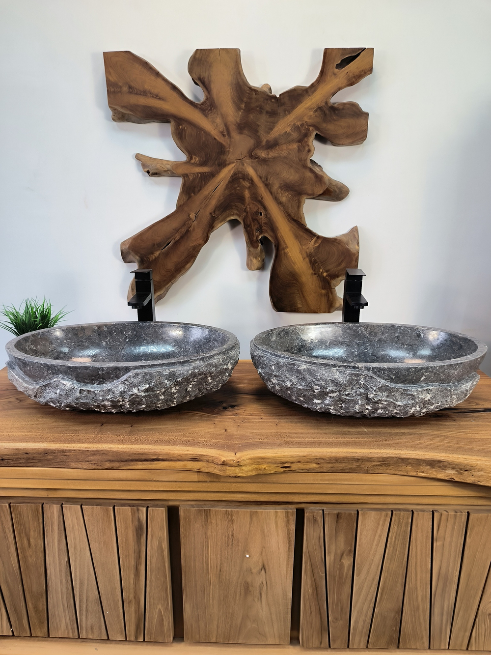 Раковина из мрамора ПАРА! Oval Grey Marmo Wave OM-65752 56х36х15 из натурального камня