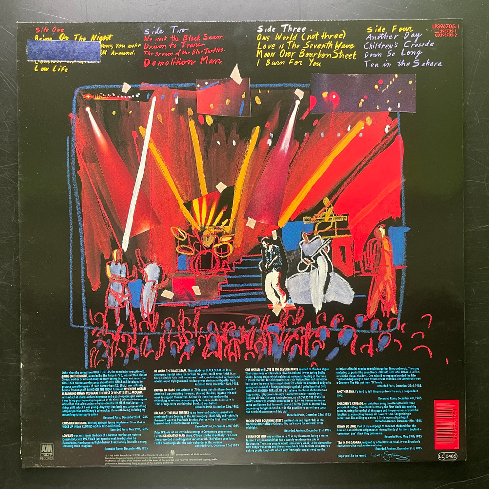 Sting ‎– Bring On The Night 2LP (Германия 1986г.)