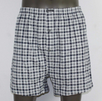 Хлопковые трусы-боксеры в клеточку (Размер: XXXL) (Цвет: синий)