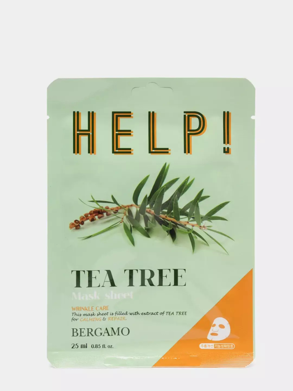 Тканевая маска с экстрактом чайного дерева BERGAMO Help Tea Tree Mask Sheet