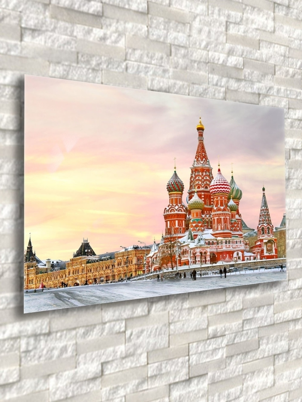 Фото картина на стекле / на стену / в подарок "Москва" 28х40 см. Декор для дома, подарок