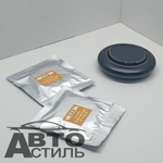 Ароматизатор-игрушка -на торпеду- Шайба Металл - солн батар (жидк)- SC 01-BL черный