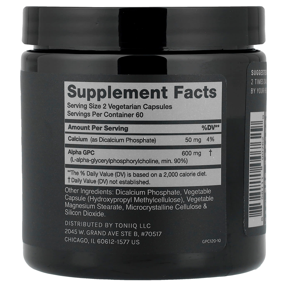 Toniiq, альфа-ГФХ, 120 капсул