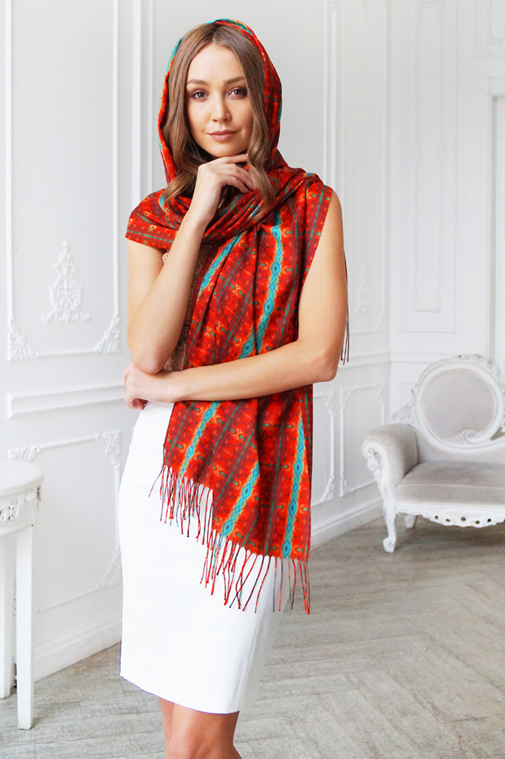 LIGVIANNI Палантин Kerchief Rose