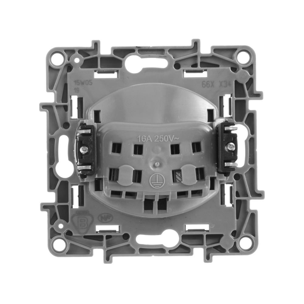 Розетка без заземления со шторками 16А 250В антрацит ETIKA Legrand