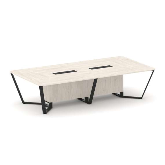 Steel Meet Стол переговорный прямоугольный KDK-PR.B.SP-12 Денвер Светлый/Металл Черный 3200*1600*750