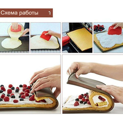 Коврик силиконовый для выпечки рулета с бортиками