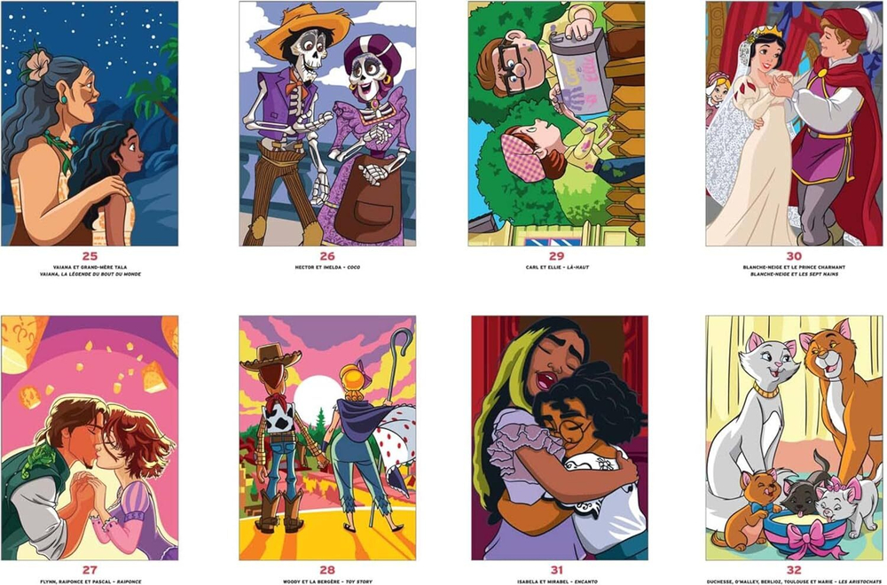 Раскраска по номерам Coloriages mysteres Disney - Love Stories, 128стр.