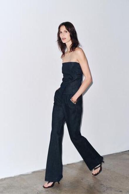 ZARA РАСКЛЕШЕННЫЕ ДЖИНСЫ ZW СО СРЕДНЕЙ ПОСАДКОЙ, СИНИЙ