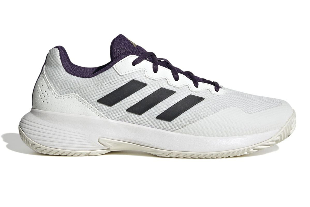 Мужские кроссовки теннисные Adidas GameCourt 2 M - core white/core black/aurora plum